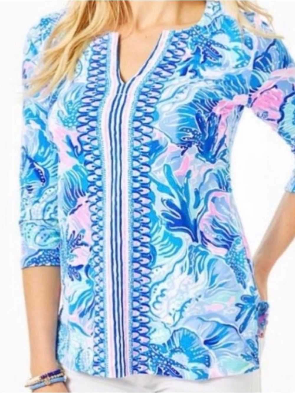 Lilly Pulitzer Karina Tunic Top ChillyLilly Size Medium